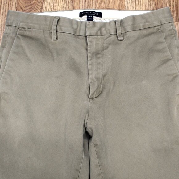 32x32 BANANA REPUBLIC SLIM FIT AIDEN PANT COTTON/SPANDEX KHAKI Sz 32W x 32L - Picture 2 of 3